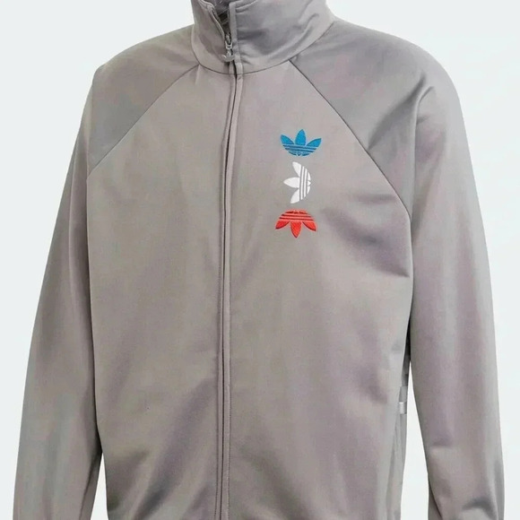 Adidas Gray Silver Track Jacket Men’s Size XLarge Embroidered LogoAdidas - Picture 2 of 11